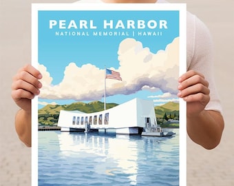 Pearl Rochester Hawaii Reise-Wand-Kunst-Plakat-Druck