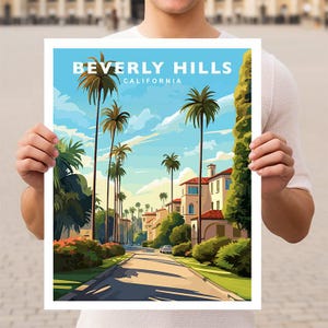 Beverly Hills California Travel Wall Art Poster Print