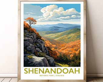 Shenandoah National Park Virginia Travel Print Gift Hiking Wall Art Home Decor Poster