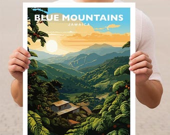 Blue Mountains Jamajka Podróż Plakat Ścienny Sztuka Wydruk