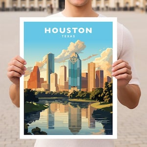 Houston Texas Travel Wall Art Poster Print