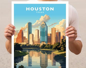 Houston Texas Travel Wall Art Poster Print