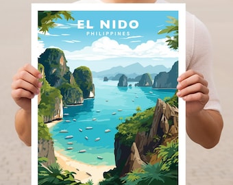 El Nido Palawan Philippines Travel Wall Art Poster Print