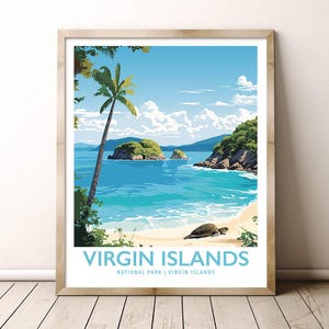Virgin Islands National Park Travel Print Gift Hiking Wall Art Home Decor Poster