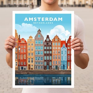 Amsterdam Netherlands Travel Wall Art Poster Print