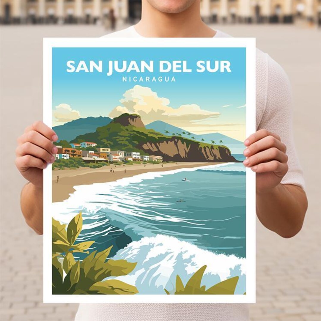 Póster de San Juan del Sur Nicaragua para pared de viaje España