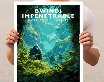 Bwindi Impenetrable National Park Uganda Travel Wall Art Poster Print