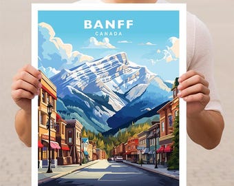 Banff Canada Alberta Travel Wall Art Poster Print