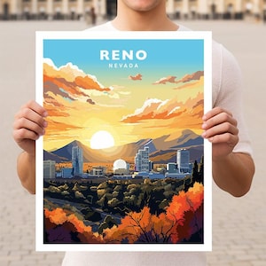 Cartaz de arte de parede de viagem de Reno Nevada