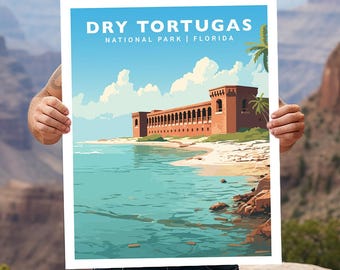 Dry Tortugas National Park Florida Travel Print Gift Hiking Wall Art Home Decor Poster