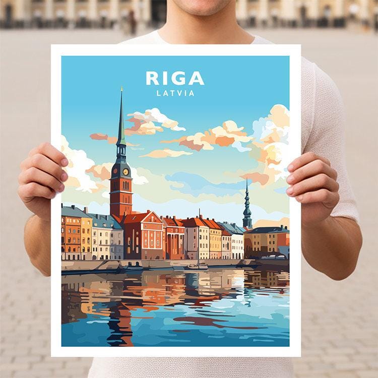 Riga Latvia Travel Wall Art Poster Print