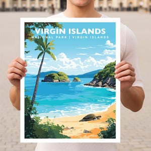 Virgin Islands National Park Travel Print Gift Hiking Wall Art Home Decor Poster