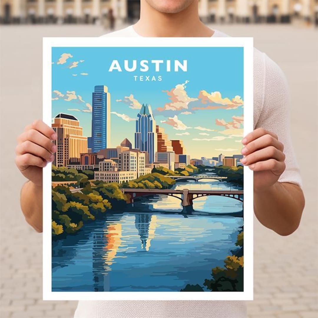 Austin Texas Travel Wall Art Poster Print - Etsy