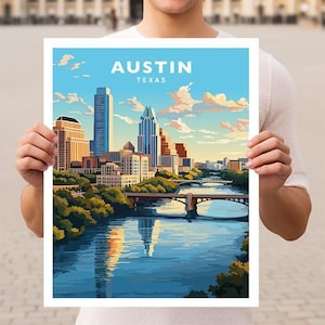 Austin Texas Travel Wall Art Poster Print