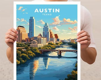 Austin Texas Travel Wall Art Poster Print