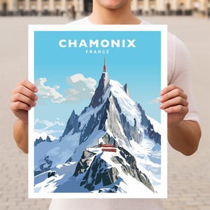 Chamonix France French Alps Travel Wall Art Poster Print