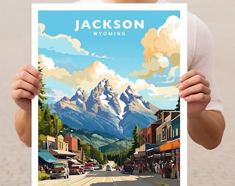 Jackson Wyoming Jackson Hole Resor Väggkonst Poster Tryck
