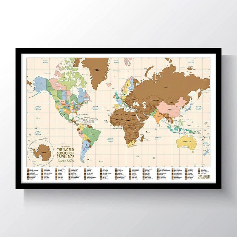 The World Couples Edition Scratch Off Travel Map by Mappinners image 4