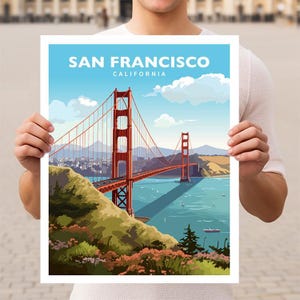 San Francisco Bay Golden Gate Bridge Travel Wall Art Poster Print