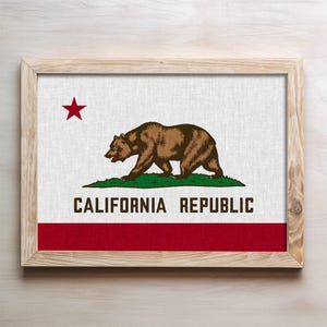 California Californian Flag Travel Wall Art Poster Print