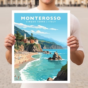 Stampa poster artistica da parete Monterosso Cinque Terre Italia Viaggio