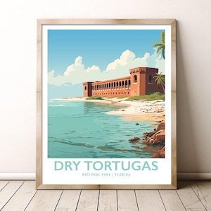 Dry Tortugas National Park Florida Travel Print Gift Hiking Wall Art Home Decor Poster