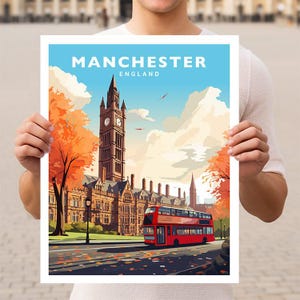 Manchester England UK Travel Wall Art Poster Print