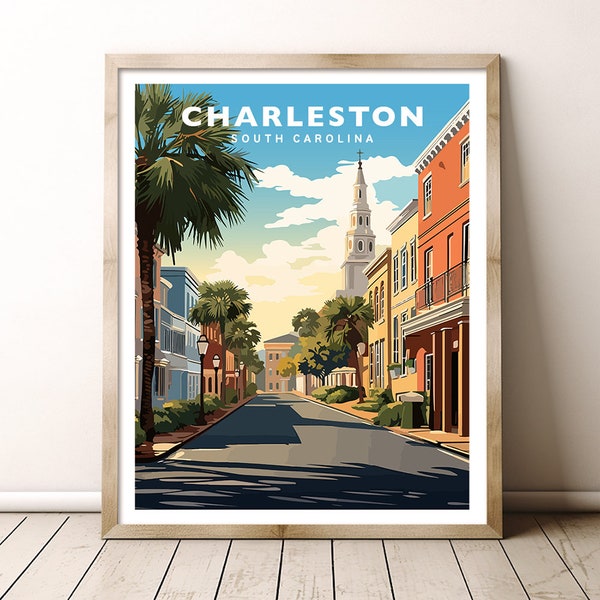 Charleston South Carolina Travel Wall Art Poster Print