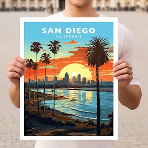 San Diego California Travel Wall Art Poster Print