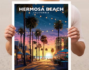Hermosa Beach California Travel Wall Art Poster Print