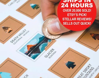 63 National Parks Scratch Off Travel Print by Mappinners