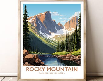 Rocky Mountain National Park Colorado Travel Print Gift Hiking Wall Art Home Decor Poster