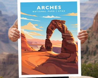 Arches National Park Utah Travel Print Gift Hiking Wall Art Home Decor Poster