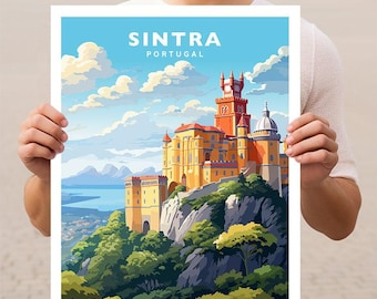 Póster de viaje de Sintra, Portugal, arte mural impreso