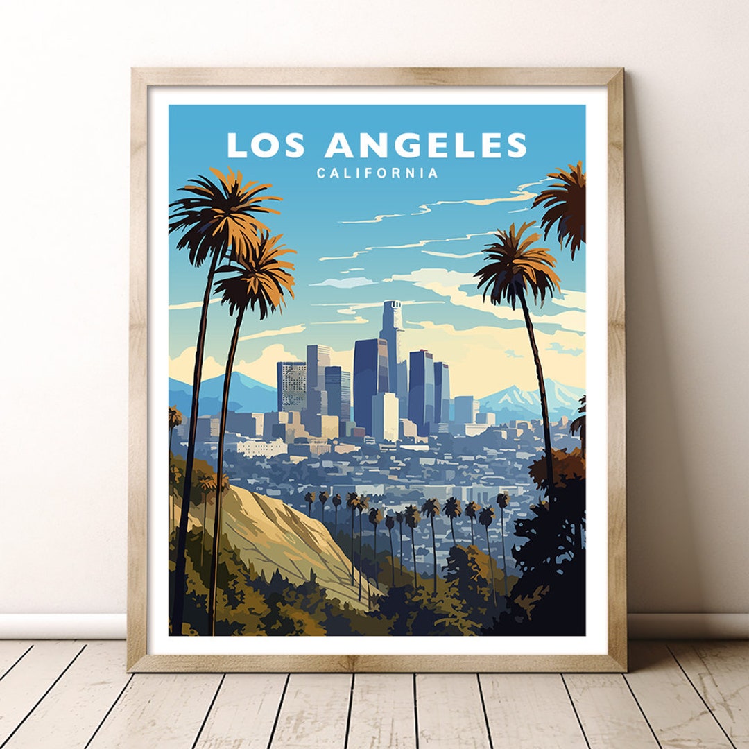 Los Angeles California Travel Wall Art Poster Print - Etsy