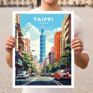 Cartaz de arte de parede de viagem de Taipei Taiwan