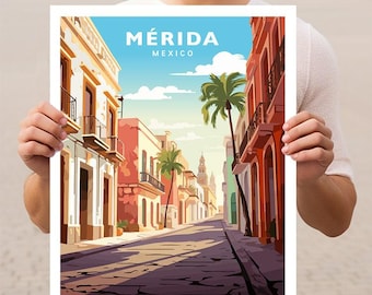 Mérida Yucatán Mexico Merida Yucatan Reise Wand Kunst Poster Druck