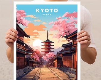 Kyoto, Japan reizen muurkunst posterafdruk