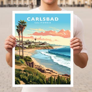 Carlsbad California Travel Wall Art Poster Print