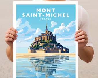 Mont-Saint-Michel France Travel Wall Art Poster Print