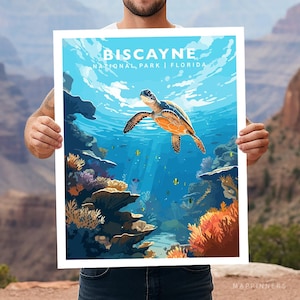 Biscayne National Park Florida Travel Print Gift Hiking Wall Art Home Decor Poster