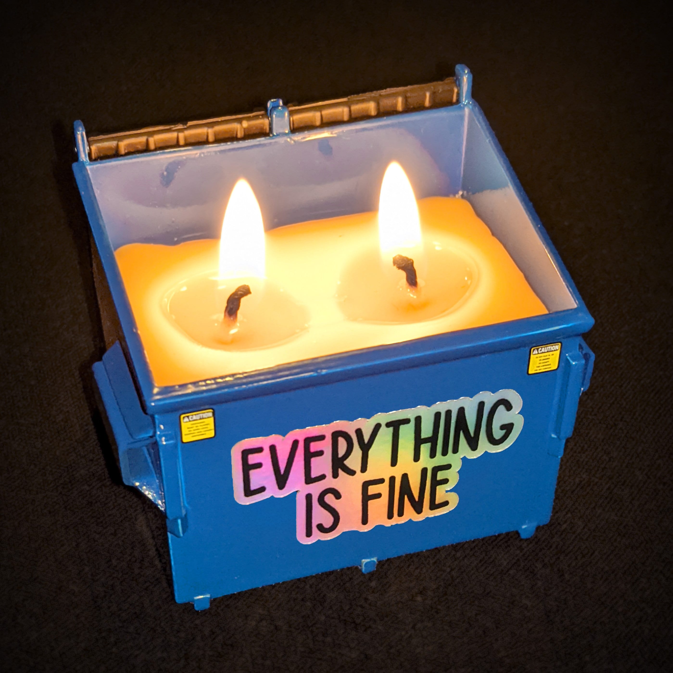 Dumpster Fire Candle in Miniature Dumpster "EVERYTHING IS FINE" or 2020 / 2021 / 2022 / 2023 / 2024 / 2025 or Custom