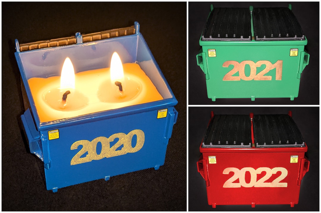 Dumpster Fire Candle in Miniature Dumpster 2020 / 2021 / 2022 / 2023