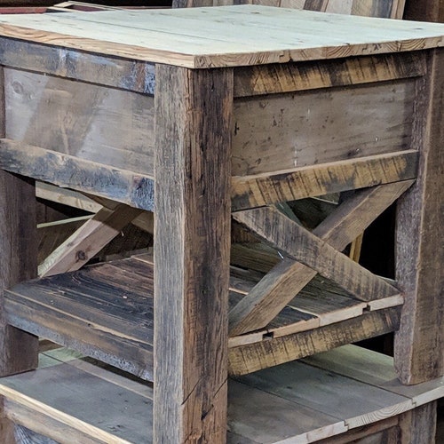 Reclaimed Rustic Barnwood Nightstand Nightstands Reclaimed Etsy