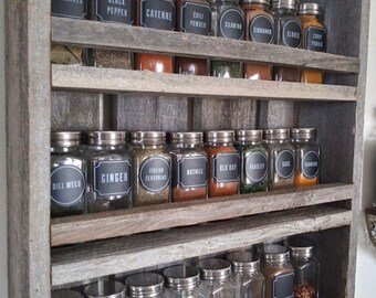 Kitchen decor sign and Spice Rack hand painted original design for the wine enthusiast and made with 100/% reclaimed wood
