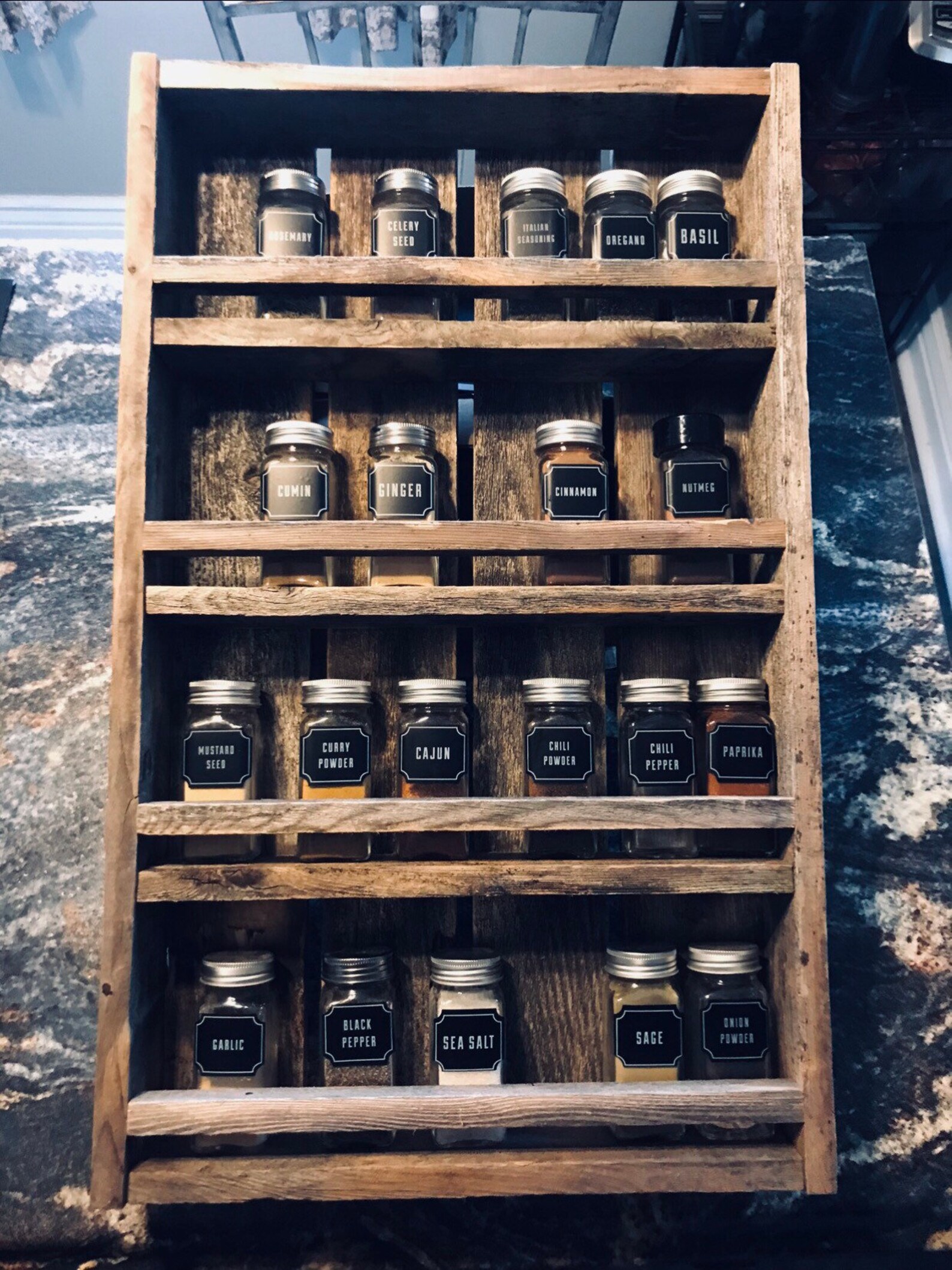 Rustic Mason Jar Spice Rack Display Spice Rack Mason Jars Etsy