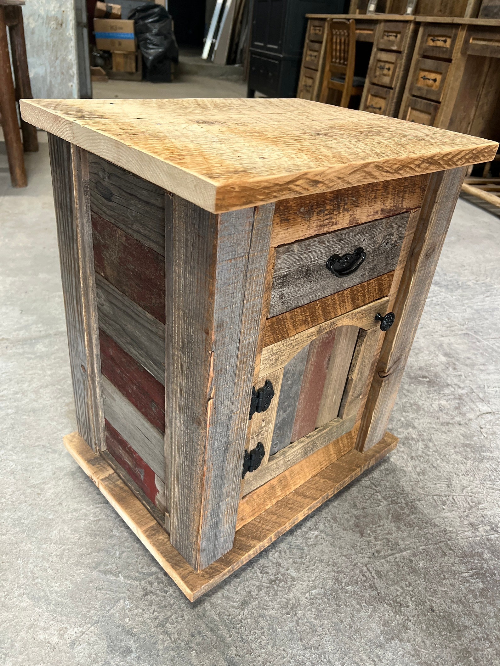 Reclaimed Rustic Barnwood Nightstand Nightstands Reclaimed Etsy