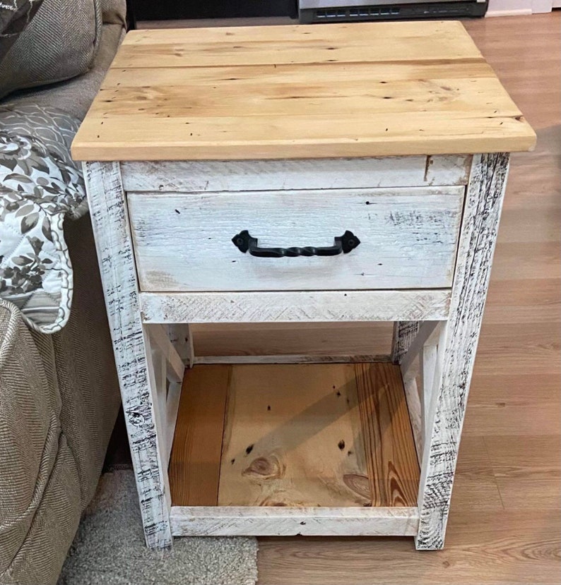 Reclaimed Rustic Barnwood Nightstand Nightstands Reclaimed Etsy