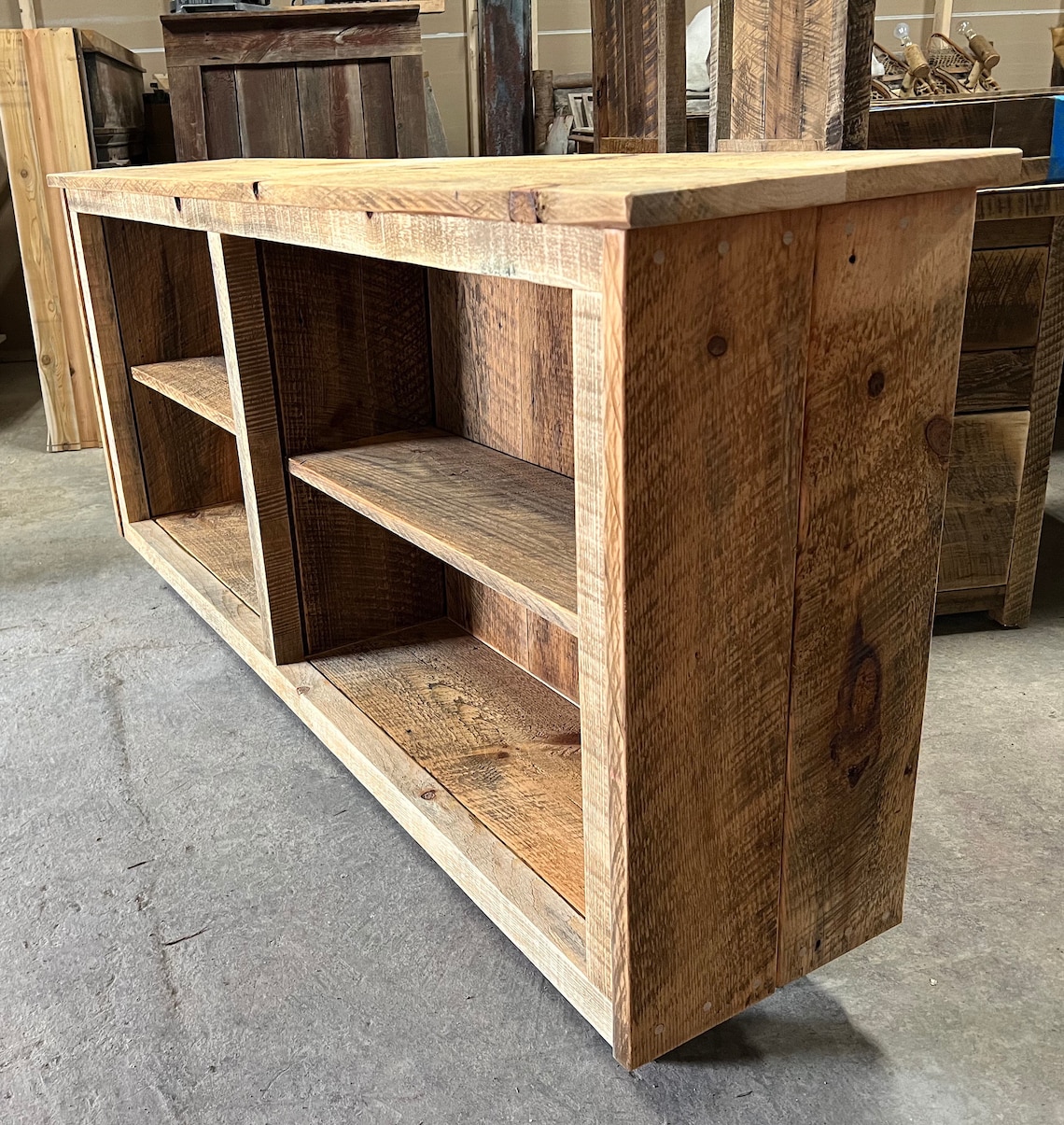 Reclaimed Rustic Barnwood Bookshelf, Reclaimed Primitive Farmhouse ...