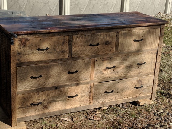 Reclaimed Rustic Barnwood Dresser Reclaimed Distressed Rustic